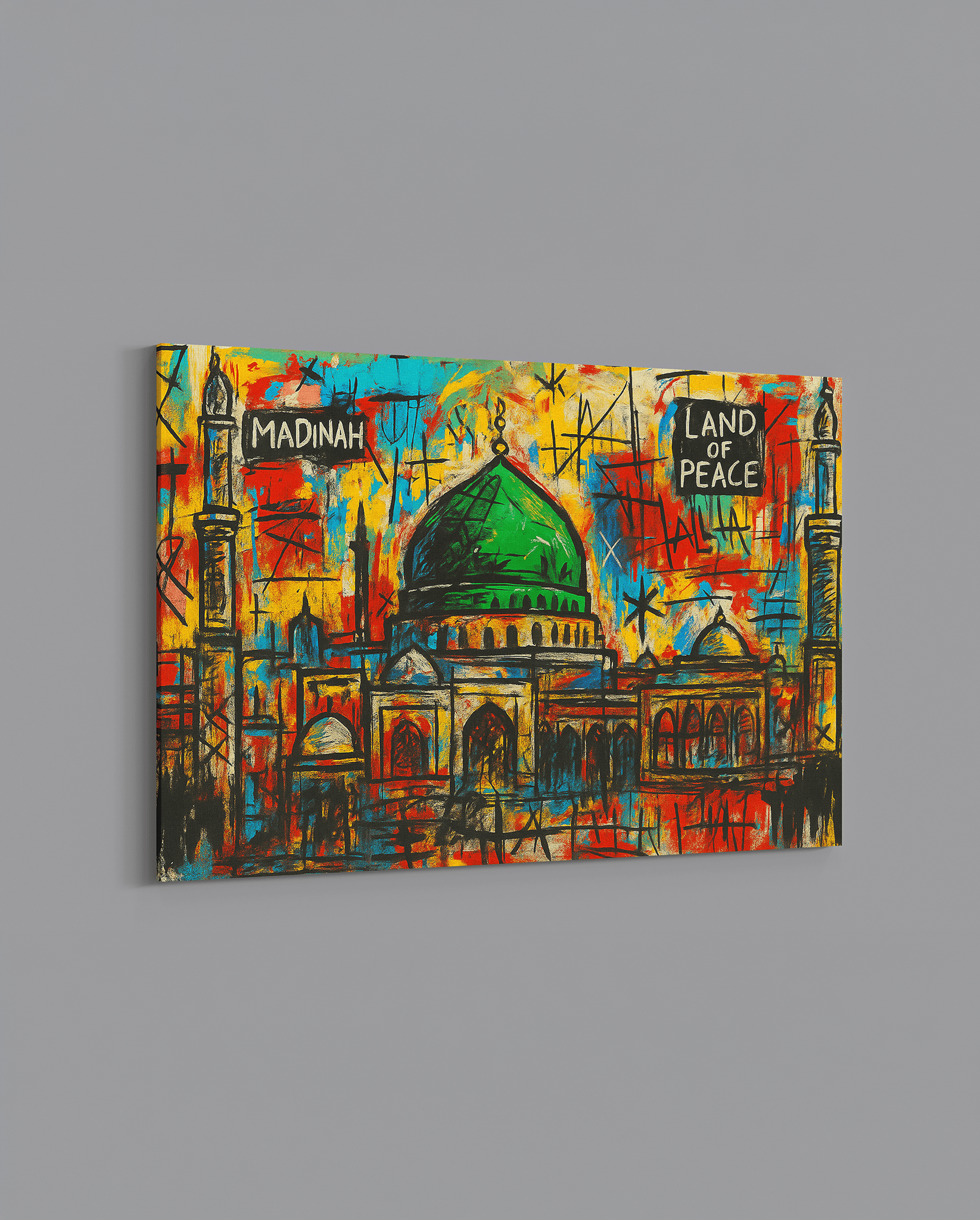 Land of Peace – Madinah (Basquiat Style) - The Sabr Store